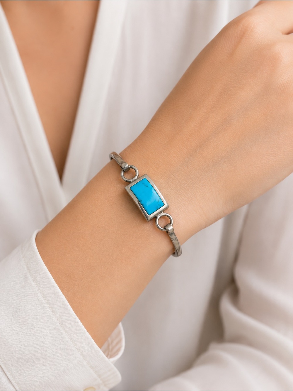 925 Silver Turquoise Cuff Bracelet
